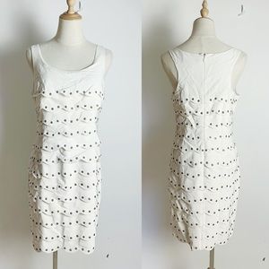 NWT CYNTHIA STEFFE Ruffle Fitted Sleeveless Dres